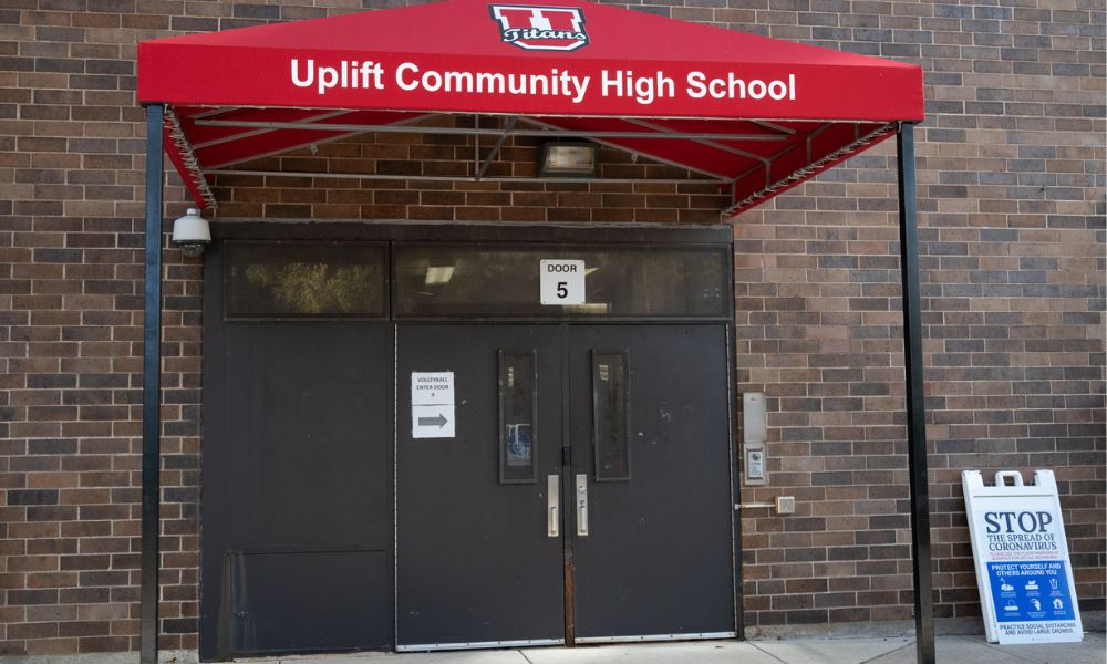 Uplift High School front door