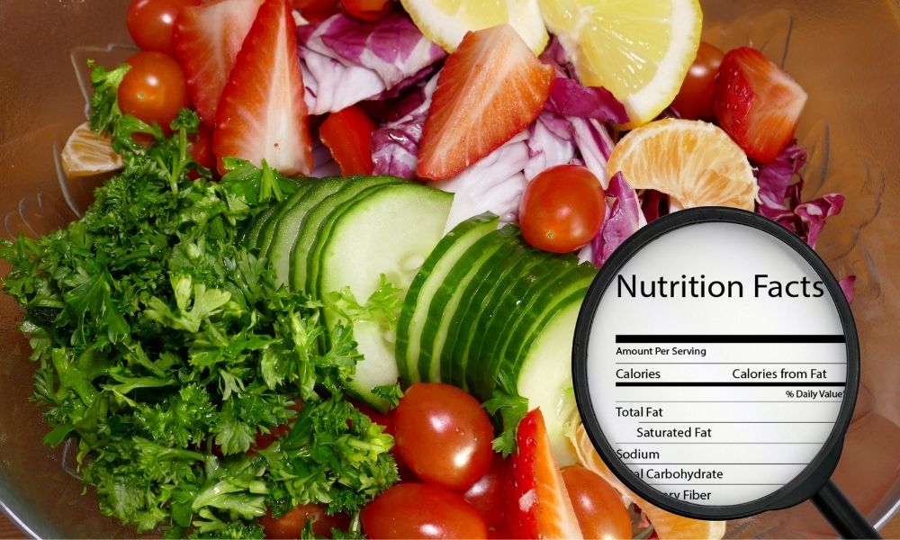 fruits vegetables and nutrition label
