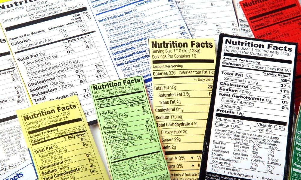 Food nutrition labels